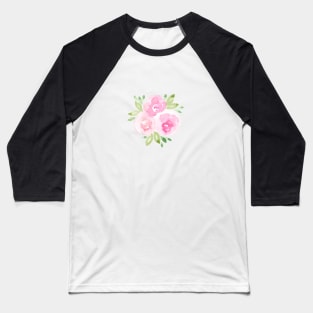 Watercolor Roses and Peonies in delicate Pinks Baseball T-Shirt